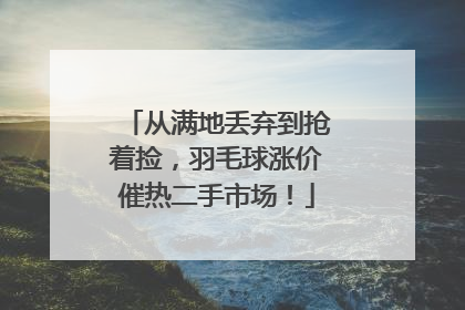 从满地丢弃到抢着捡，羽毛球涨价催热二手市场！
