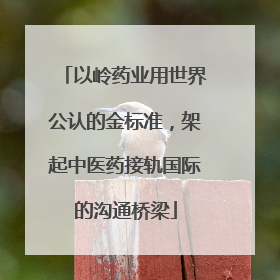 以岭药业用世界公认的金标准，架起中医药接轨国际的沟通桥梁