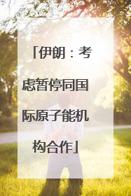 伊朗：考虑暂停同国际原子能机构合作