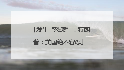 发生“恐袭”，特朗普：美国绝不容忍
