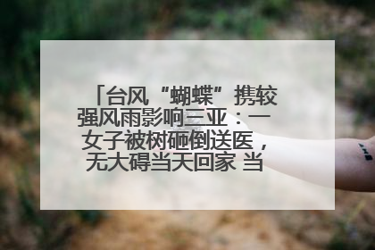 台风“蝴蝶”携较强风雨影响三亚：一女子被树砸倒送医，无大碍当天回家 当地已紧急清障