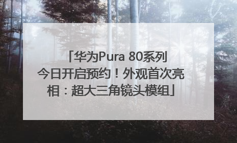 华为Pura 80系列今日开启预约！外观首次亮相：超大三角镜头模组