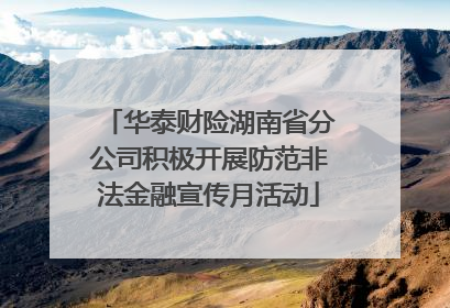 华泰财险湖南省分公司积极开展防范非法金融宣传月活动