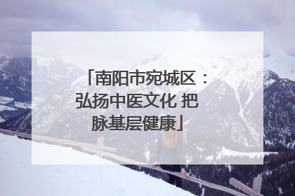 南阳市宛城区：弘扬中医文化 把脉基层健康