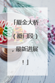 厦金大桥（厦门段），最新进展！