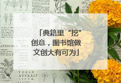 典籍里“挖”创意，图书馆做文创大有可为