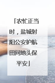 农忙正当时，盐城射阳公安护航田间地头保平安