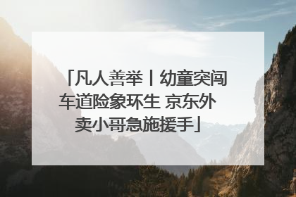 凡人善举丨幼童突闯车道险象环生 京东外卖小哥急施援手