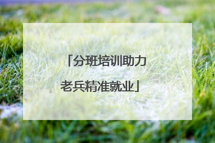 分班培训助力老兵精准就业