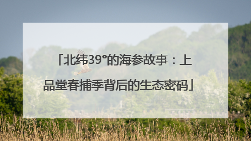 北纬39°的海参故事：上品堂春捕季背后的生态密码