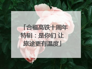 合福高铁十周年特辑：是你们 让旅途更有温度