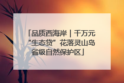品质西海岸｜千万元“生态贷”花落灵山岛省级自然保护区