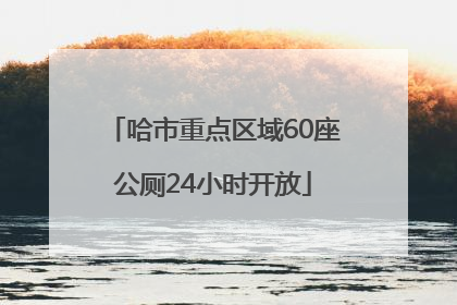 哈市重点区域60座公厕24小时开放