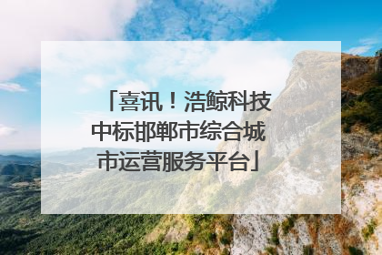 喜讯！浩鲸科技中标邯郸市综合城市运营服务平台