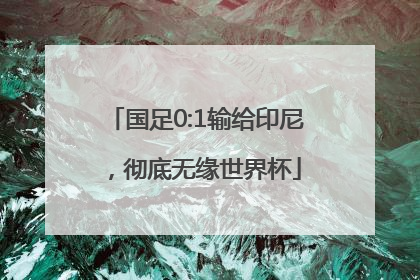 国足0:1输给印尼，彻底无缘世界杯