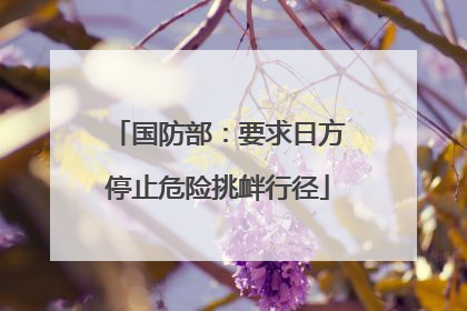 国防部：要求日方停止危险挑衅行径