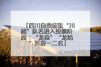 四川自贡征集“川超”队名进入投票阶段：“龙焱”“龙焰”暂居一二名