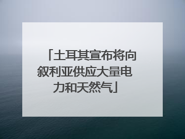 土耳其宣布将向叙利亚供应大量电力和天然气