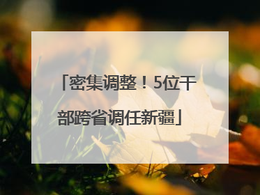 密集调整！5位干部跨省调任新疆