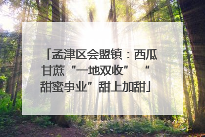 孟津区会盟镇：西瓜甘蔗“一地双收” “甜蜜事业”甜上加甜