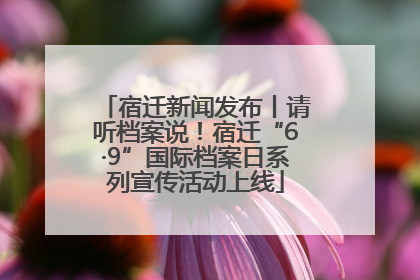 宿迁新闻发布丨请听档案说！宿迁“6·9”国际档案日系列宣传活动上线