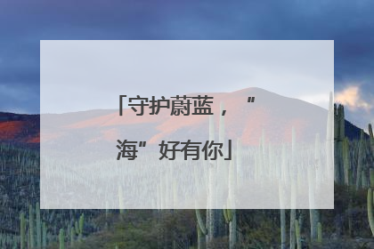 守护蔚蓝，“海”好有你