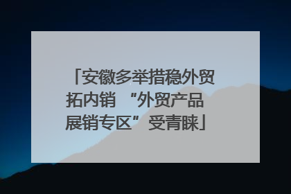 安徽多举措稳外贸拓内销 “外贸产品展销专区”受青睐