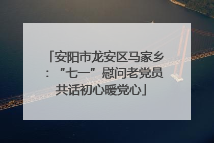 安阳市龙安区马家乡：“七一”慰问老党员 共话初心暖党心