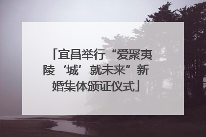 宜昌举行“爱聚夷陵‘城’就未来”新婚集体颁证仪式