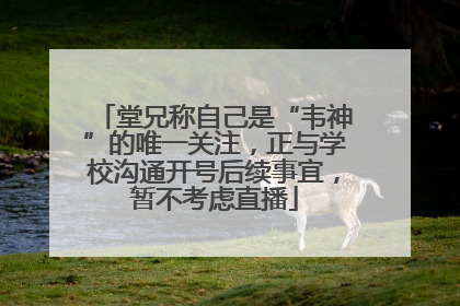 堂兄称自己是“韦神”的唯一关注，正与学校沟通开号后续事宜，暂不考虑直播