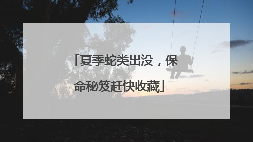 夏季蛇类出没，保命秘笈赶快收藏