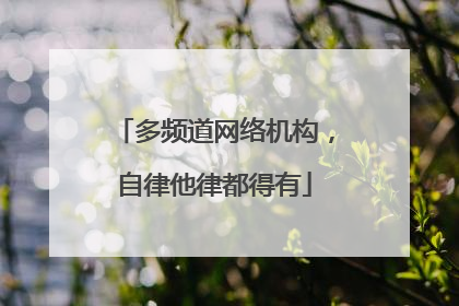 多频道网络机构，自律他律都得有
