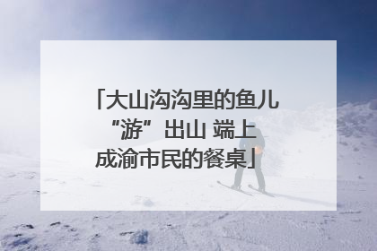 大山沟沟里的鱼儿 “游”出山 端上成渝市民的餐桌