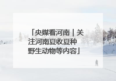 央媒看河南｜关注河南夏收夏种 野生动物等内容