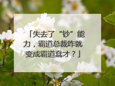 失去了“钞”能力，霸道总裁咋就变成霸道蠢才？