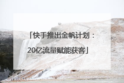 快手推出金帆计划：20亿流量赋能获客