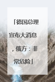 德国总理宣布大消息，俄方：非常危险