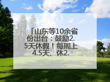 山东等10余省份出台：鼓励2.5天休假！每周上4.5天、休2.5天，可行吗？