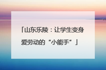 山东乐陵：让学生变身爱劳动的“小能手”