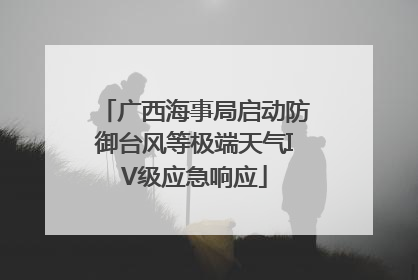 广西海事局启动防御台风等极端天气IV级应急响应