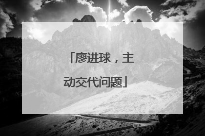 廖进球，主动交代问题