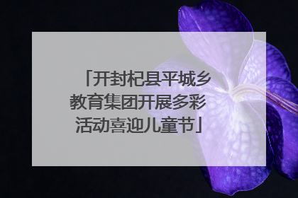 开封杞县平城乡教育集团开展多彩活动喜迎儿童节