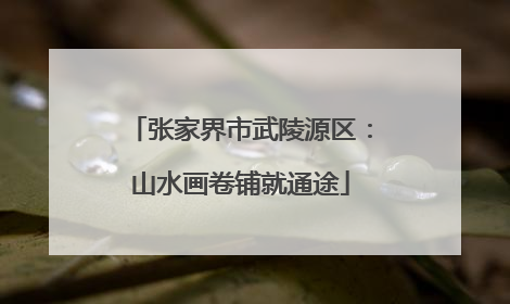 张家界市武陵源区：山水画卷铺就通途
