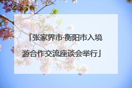 张家界市·衡阳市入境游合作交流座谈会举行