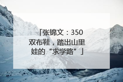 张锦文：350双布鞋，踏出山里娃的“求学路”