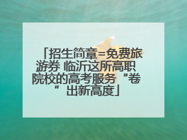 招生简章=免费旅游券 临沂这所高职院校的高考服务“卷”出新高度