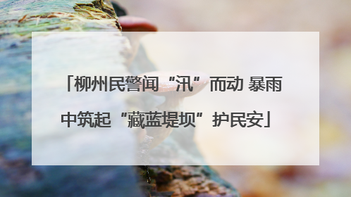 柳州民警闻“汛”而动 暴雨中筑起“藏蓝堤坝”护民安