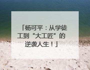 杨可平：从学徒工到“大工匠”的逆袭人生！