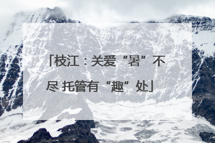 枝江：关爱“暑”不尽 托管有“趣”处