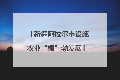 新疆阿拉尔市设施农业“棚”勃发展